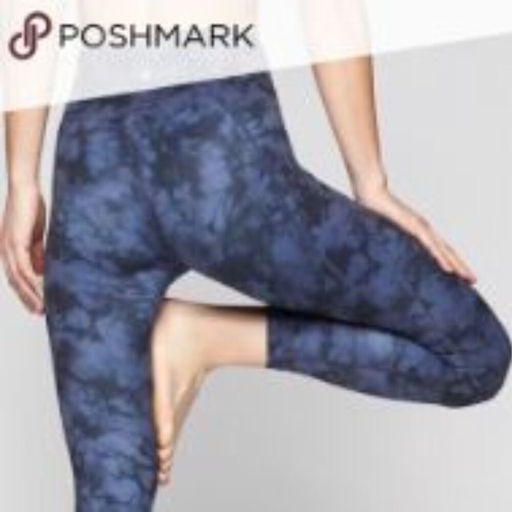 Athleta:  Tie Dyed Ankle Leggings, Size M, Blue